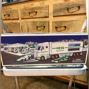 NEW IN BOX 2003 Vintage Hess Gasoline Toy Truck and Race Cars Collectible